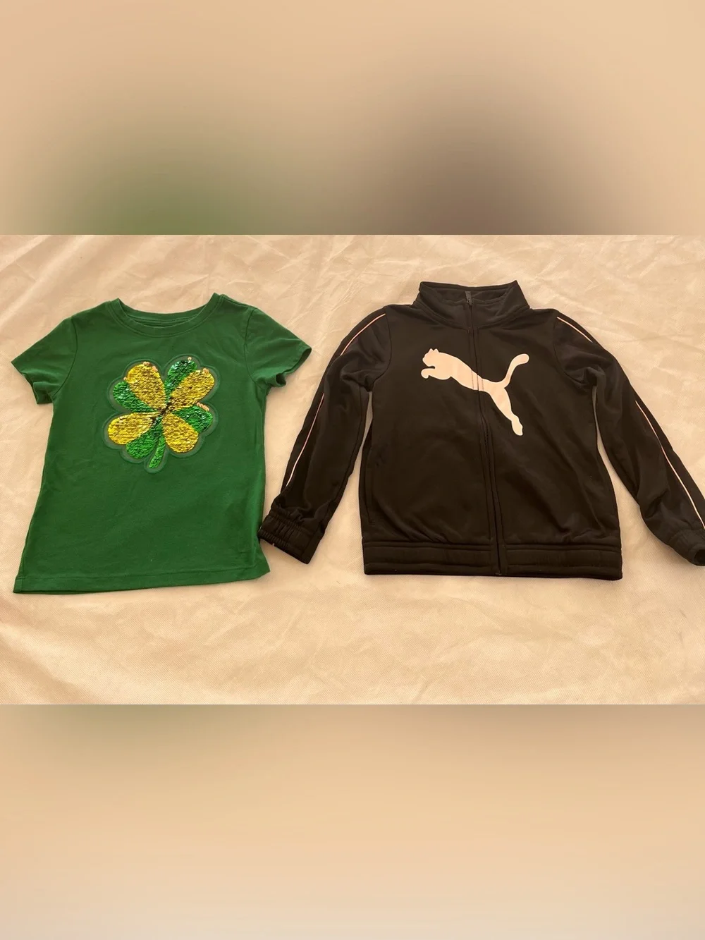 Puma Black Kids Track Jacket with White Logo